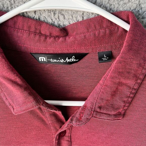 Travis‎ Mathew Shirt Mens Large Red Old Sandwich Polo Golf Performance - Picture 4 of 11